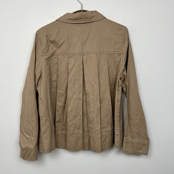 NEW - J Crew Jacket Women’s Size Small Khaki Beige Cotton Safari Utility Shirt - Picture 3 of 9